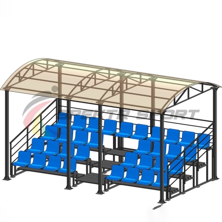 Купить Трибуна для зрителей 4 ряда на 34 места с навесом и перилами в Междуреченске 