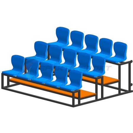 Купить Трибуна мобильная 3 ряда сиденья пластиковые на 15 мест в Междуреченске 